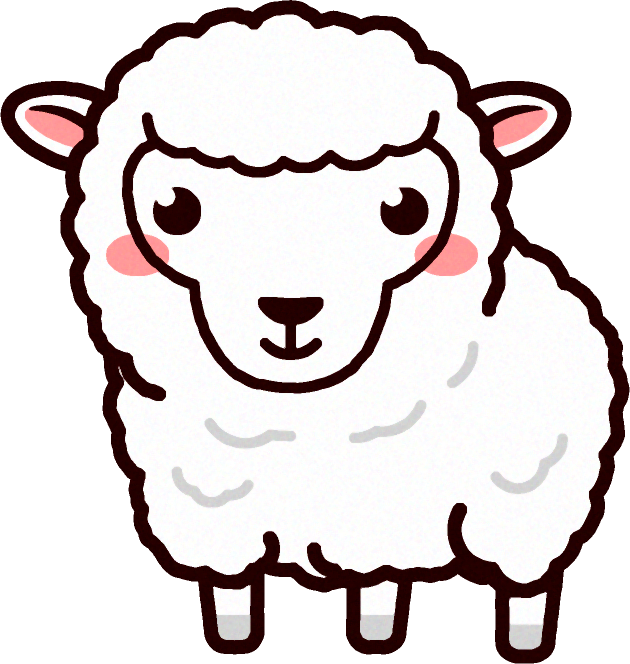 白いヒツジのイラスト/Sheep｜動物｜素材のプチッチ