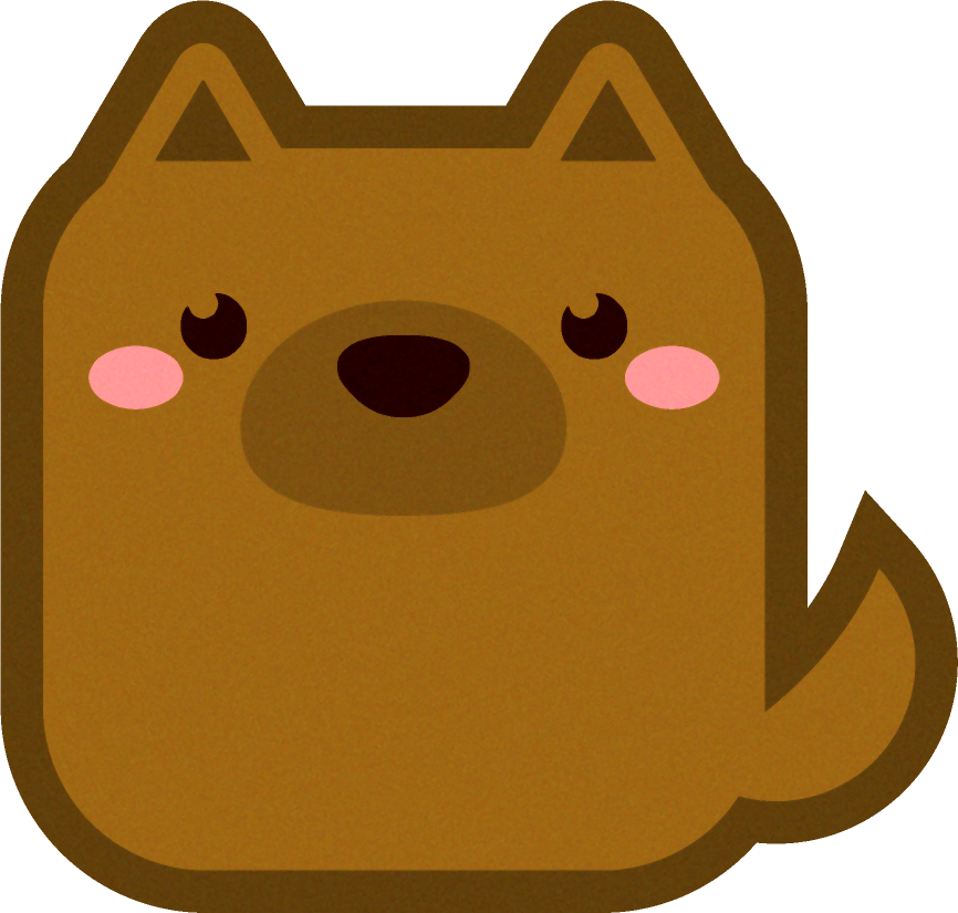 犬の動物ブロックイラスト/茶色
