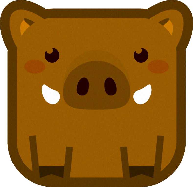 猪の動物ブロックイラスト