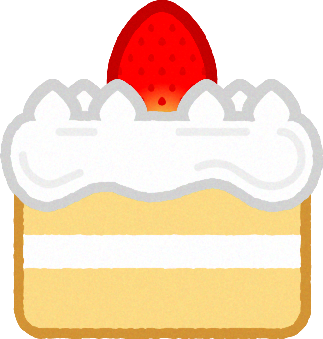 イチゴのショートケーキのイラスト