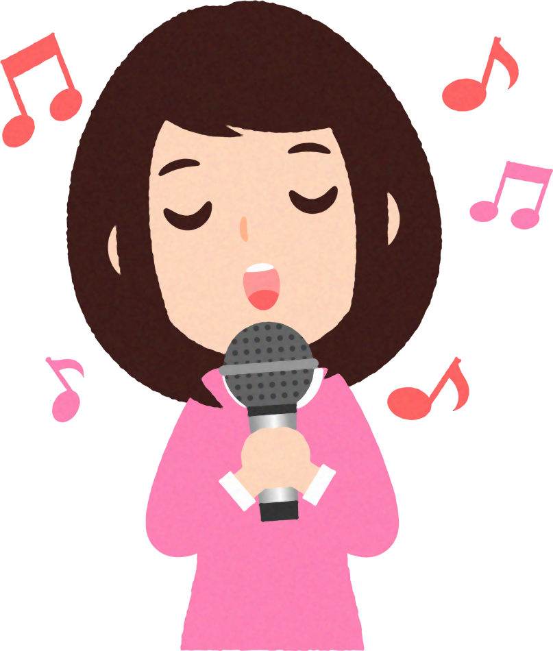 カラオケを歌う人のイラスト/女性_バラードを歌う