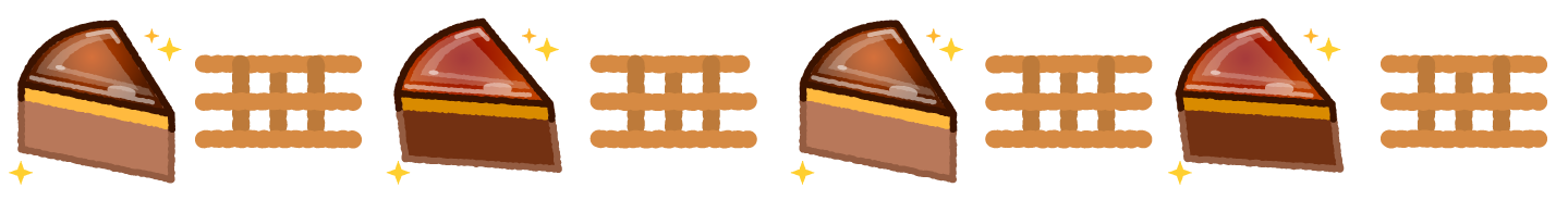 チョコレートケーキのライン・罫線イラスト