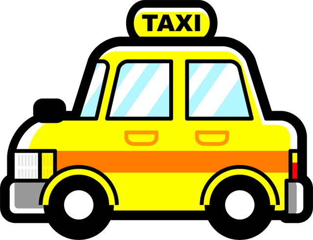タクシーのイラスト/黄色｜働く車|乗り物｜素材のプチッチ