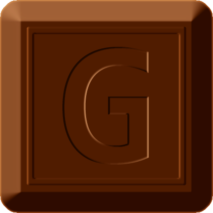 四角チョコレートのイラスト/Gの文字