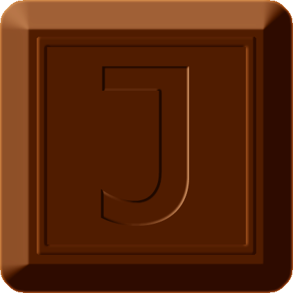 四角チョコレートのイラスト/Jの文字