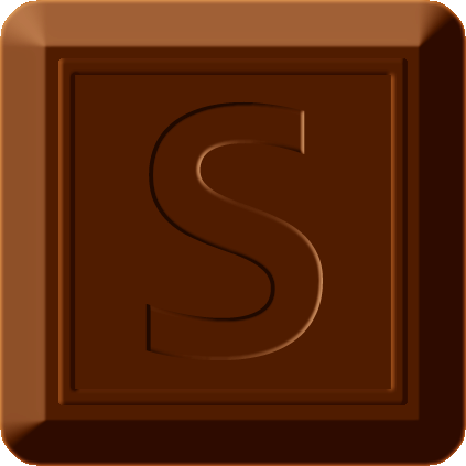 四角チョコレートのイラスト/Sの文字
