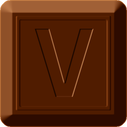 四角チョコレートのイラスト/Vの文字