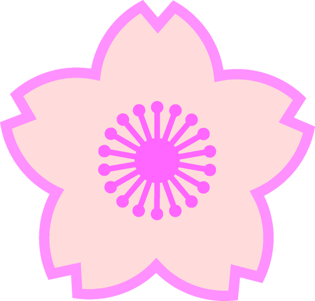 桜の花イラスト/シンプルで薄いピンク色