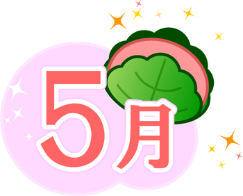 5月の文字イラスト/桜餅
