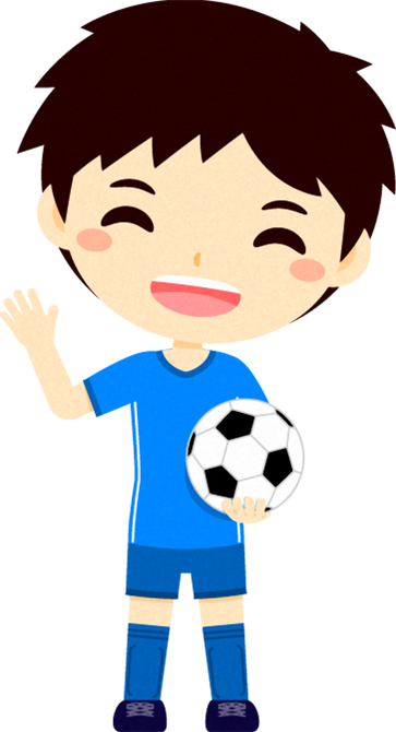 サッカーをする男の子イラスト/笑顔で手を振る