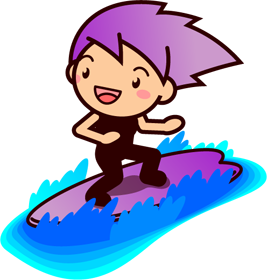 サーフィンをする人のイラスト/女の子
