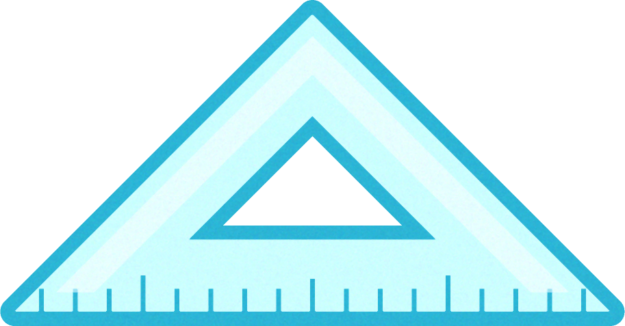 三角定規のイラスト/二等辺三角形