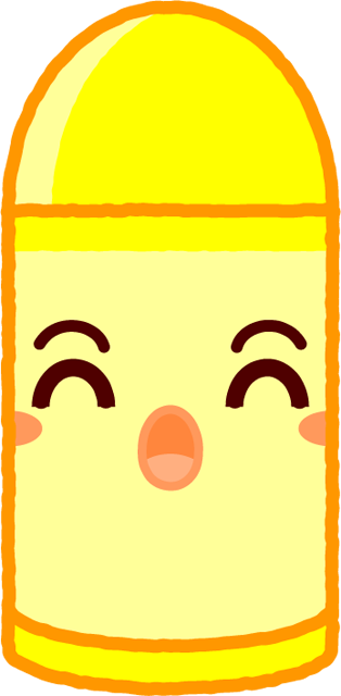 かわいいクレヨンのイラスト/黄