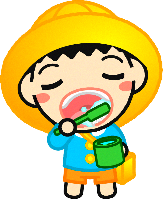 歯を磨く幼稚園児イラスト/男の子