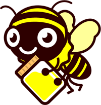 ハチミツを運ぶミツバチのイラスト